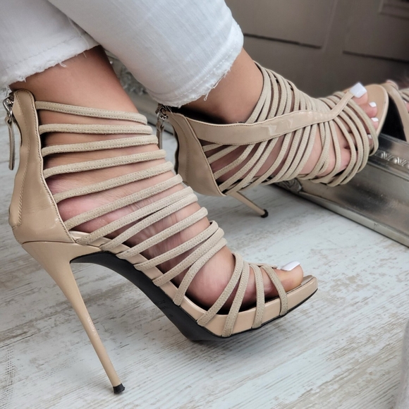Vero Cuoio Beige Strappy Heels